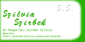 szilvia szirbek business card